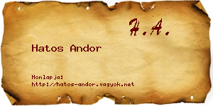 Hatos Andor névjegykártya