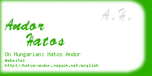 andor hatos business card